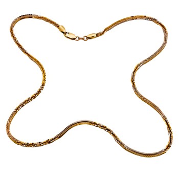 9ct Gold 2-Tone 10.5g 18 inch Unusual Chain